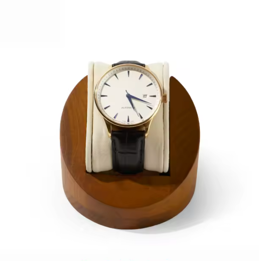 Présentoir Bois pour 1 Montre avec Coussin – Gris ou Beige