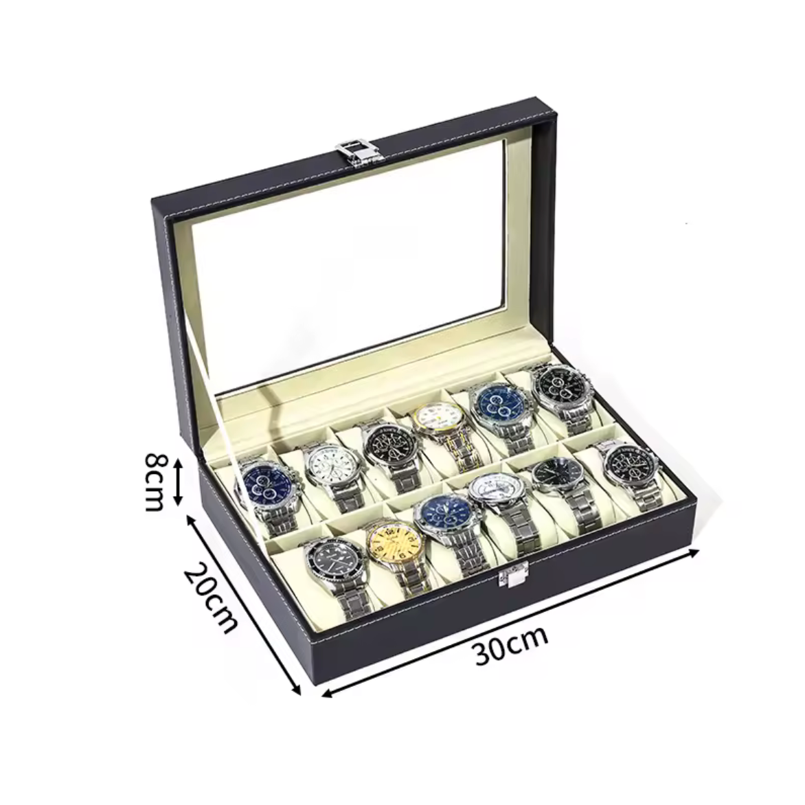 Coffret Montre Cuir Noir 12