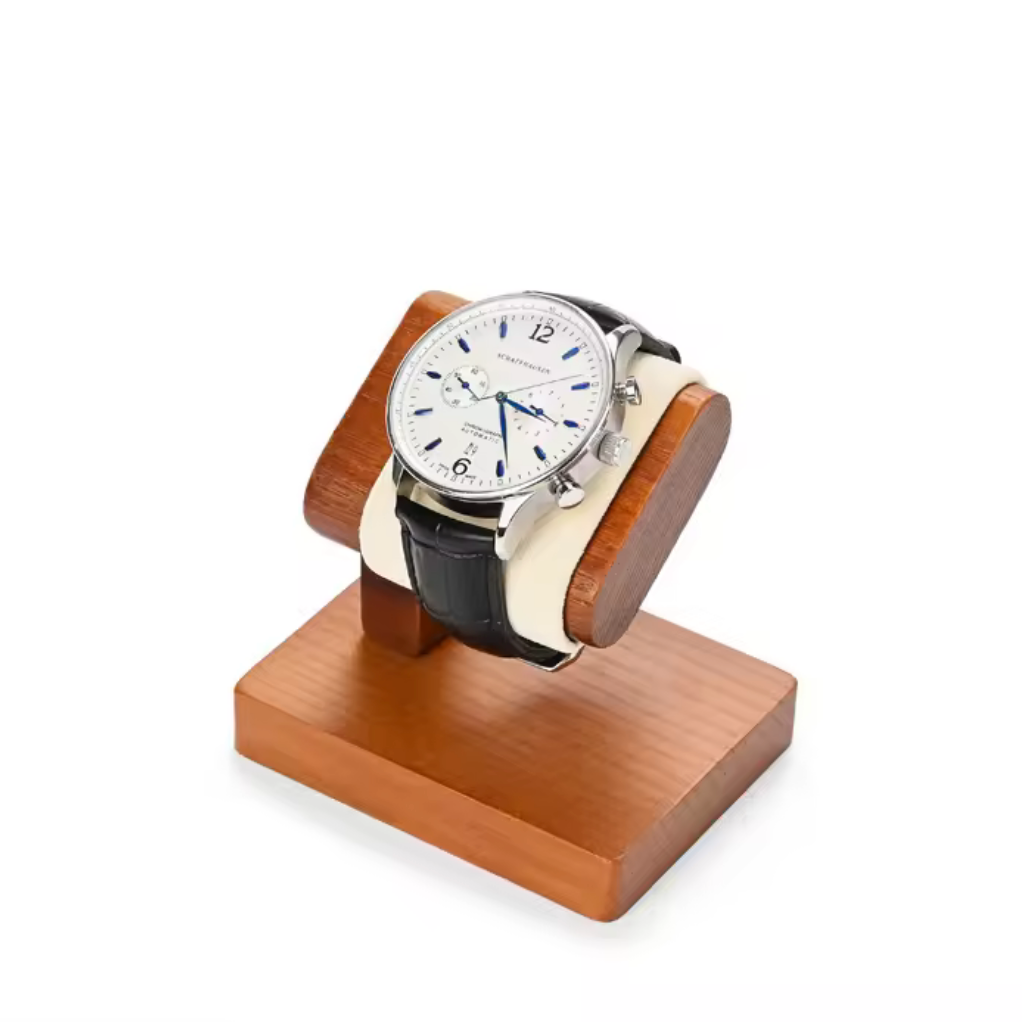Présentoir Bois pour 1 Montre avec Support - Gris, Beige ou Noir