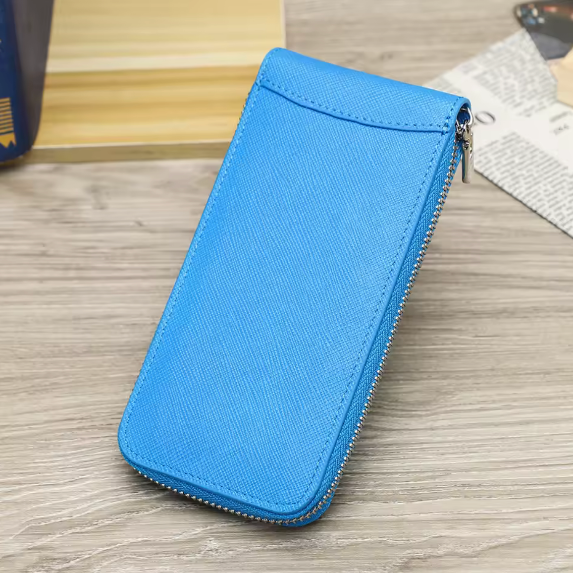 Étui de voyage zippé en cuir - 6 couleurs