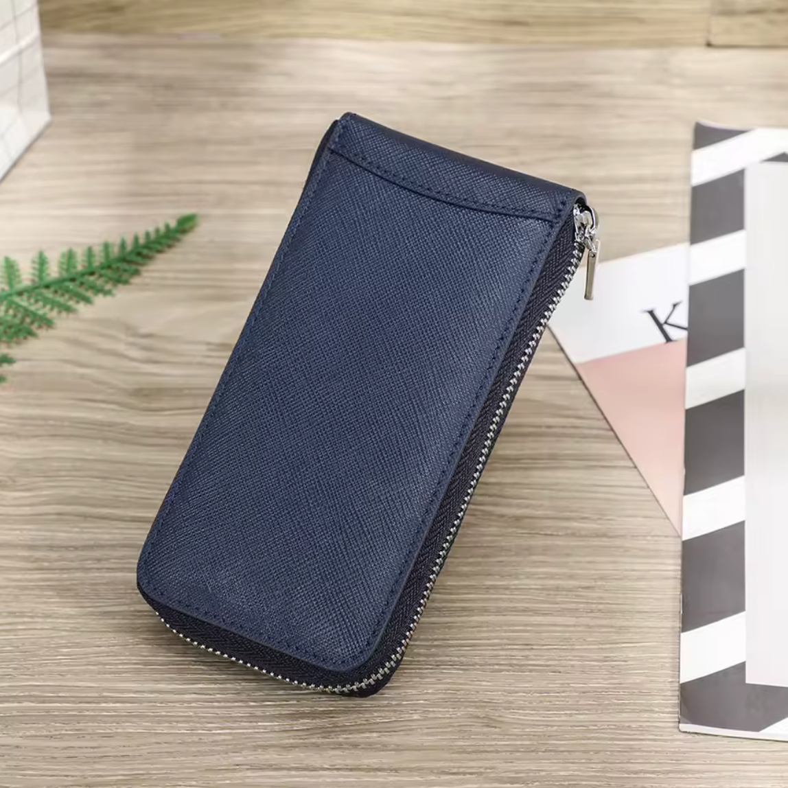 Étui de voyage zippé en cuir - 6 couleurs