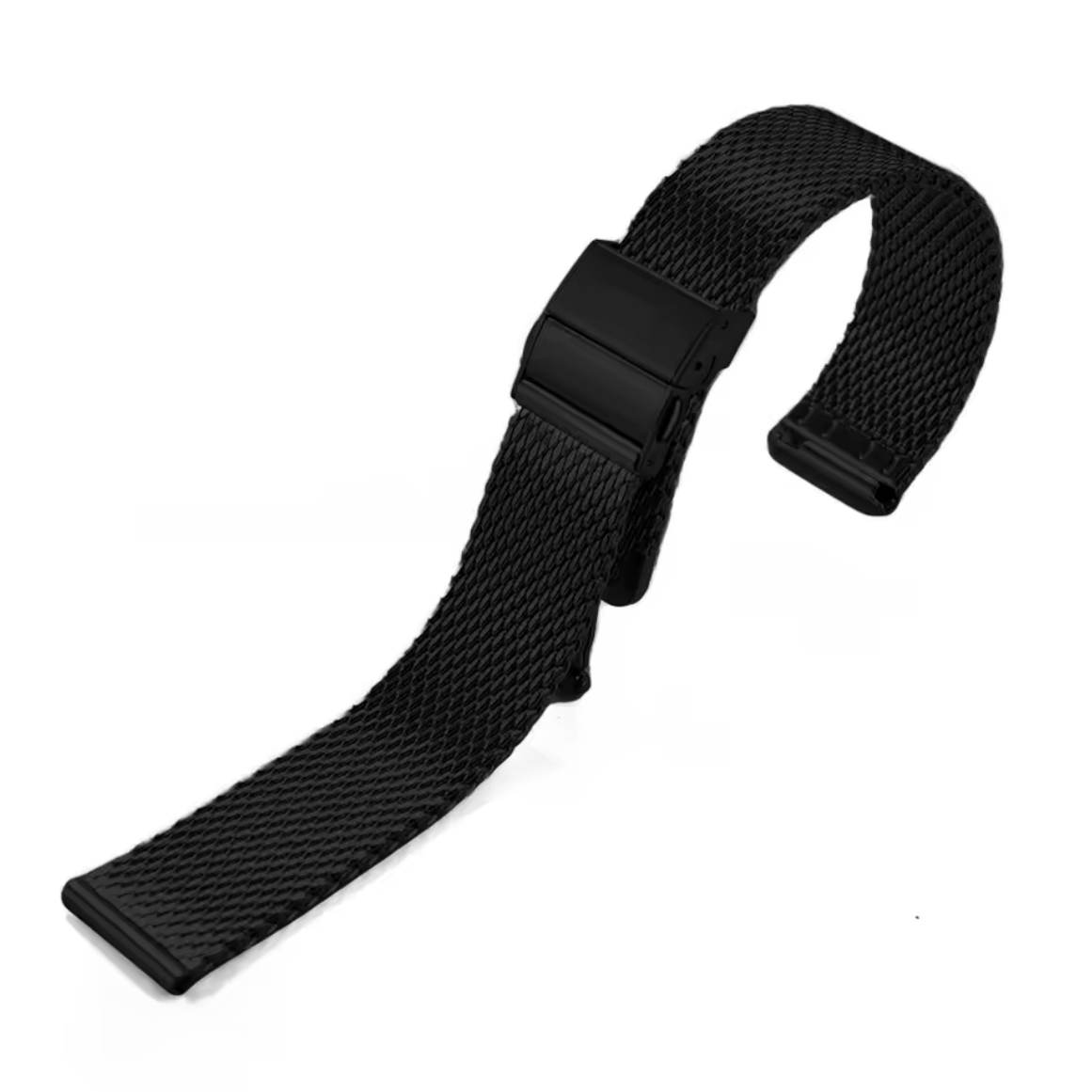 Bracelet Montre Acier Maille Noir
