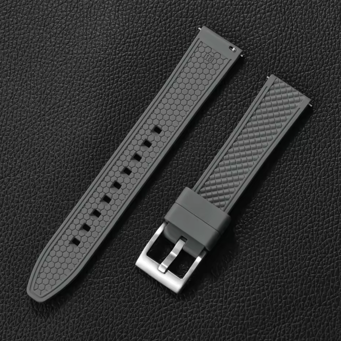 Bracelet Montre Caoutchouc Texture Gris