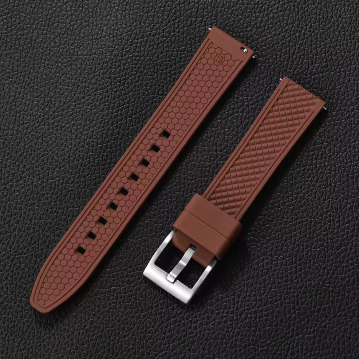 Bracelet Montre Caoutchouc Texture Marron