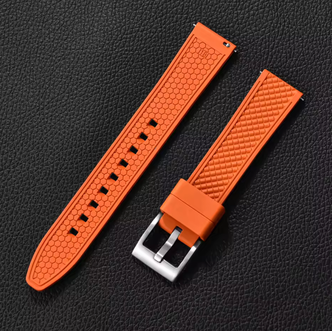 Bracelet Montre Caoutchouc Texture Orange