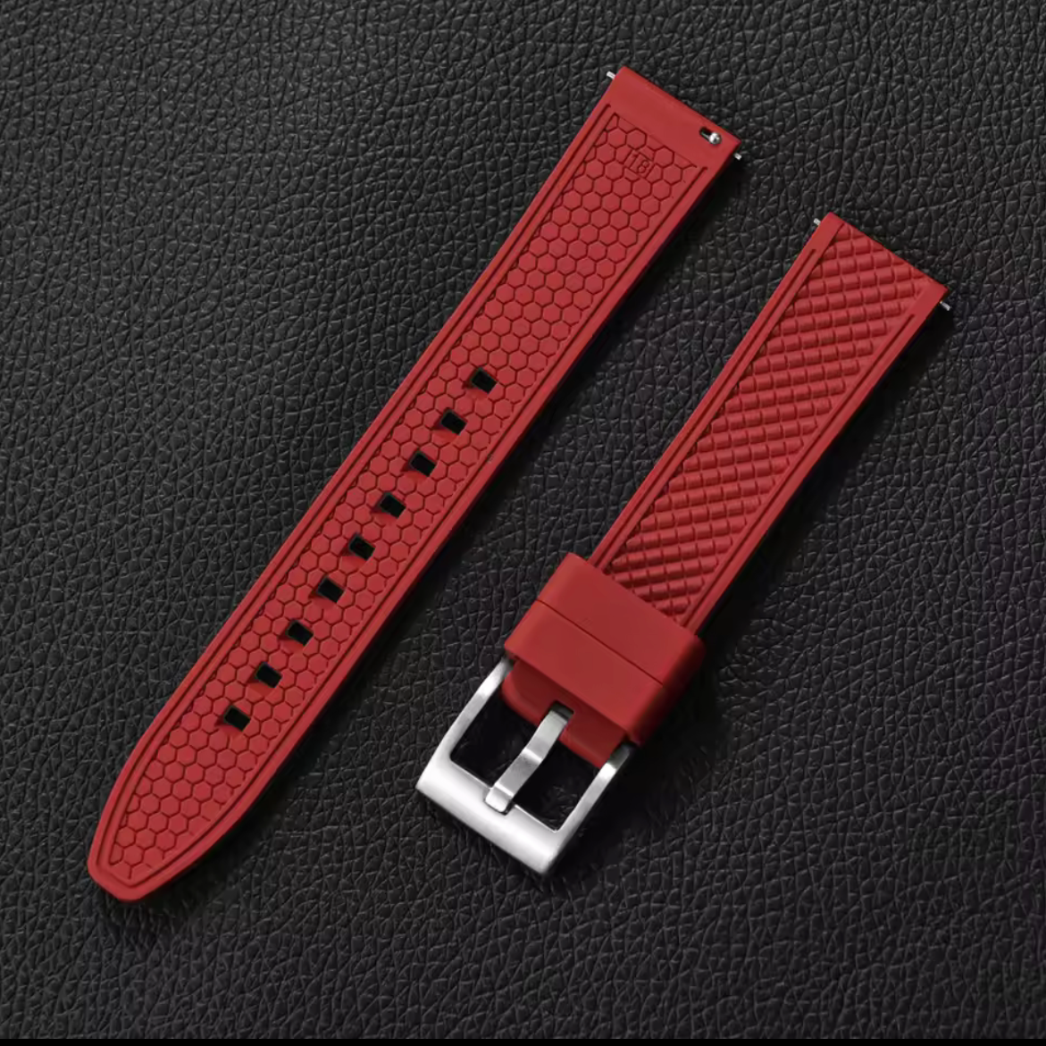 Bracelet Montre Caoutchouc Texture Rouge