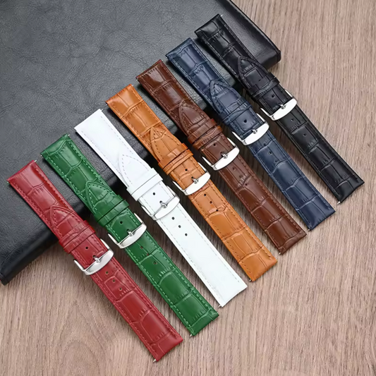 Bracelet Montre Cuir Croco Couleur