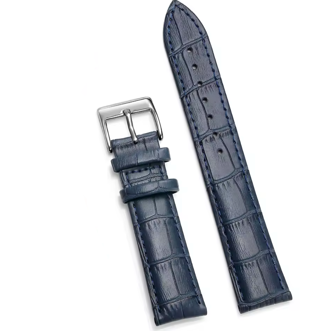 Bracelet Montre Cuir Croco Marine