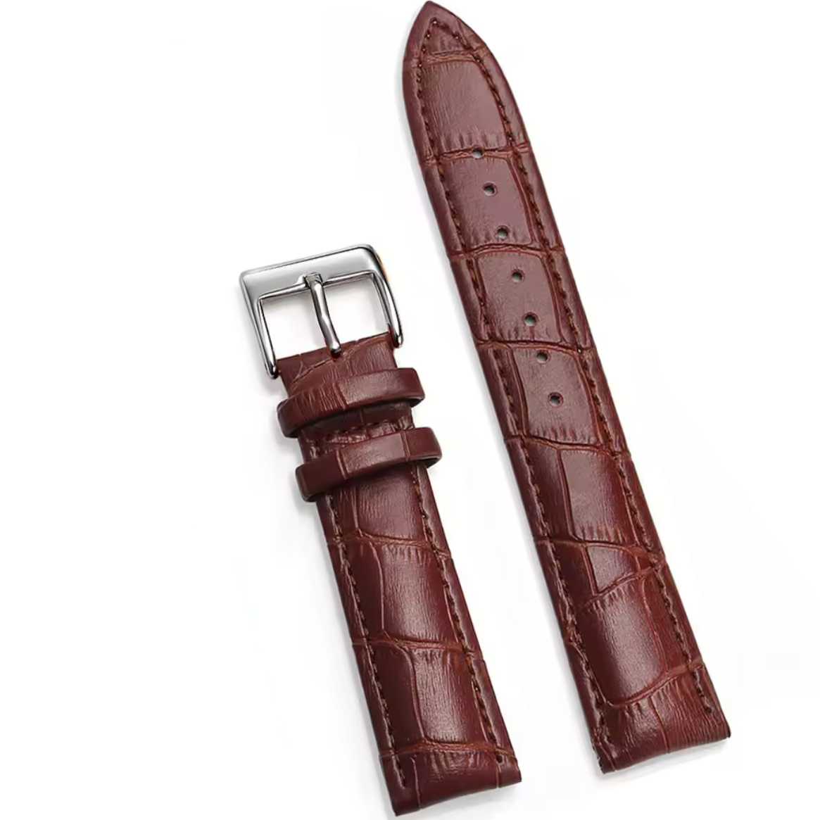Bracelet Montre Cuir Croco Marron