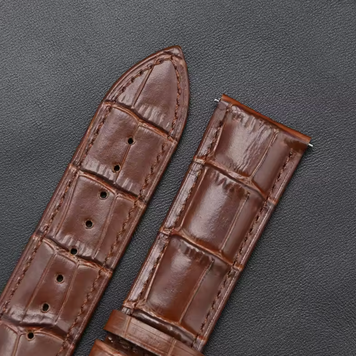 Bracelet Montre Cuir Croco Presentation