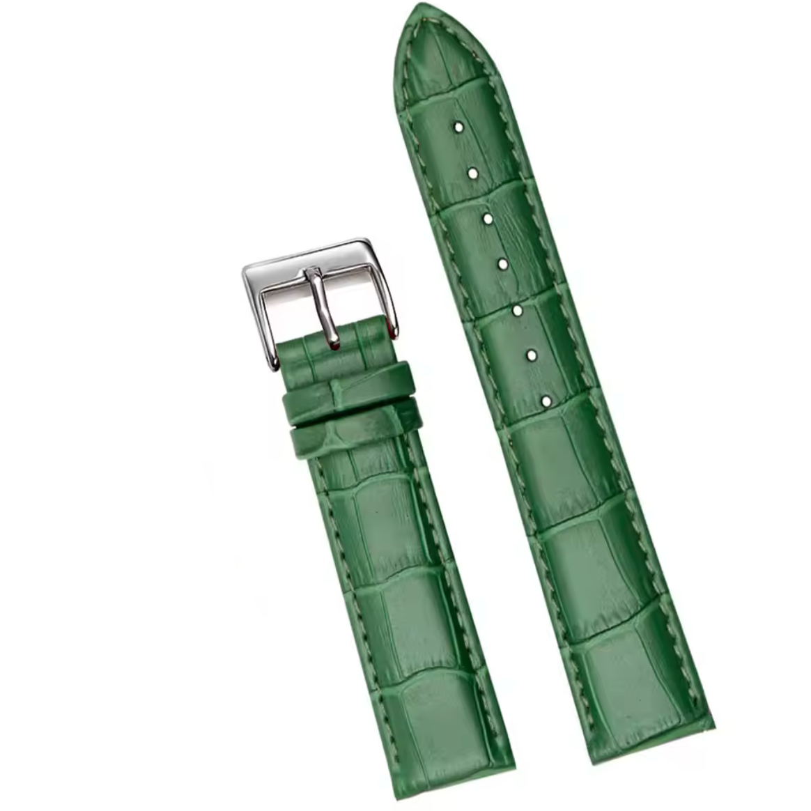 Bracelet Montre Cuir Croco Vert