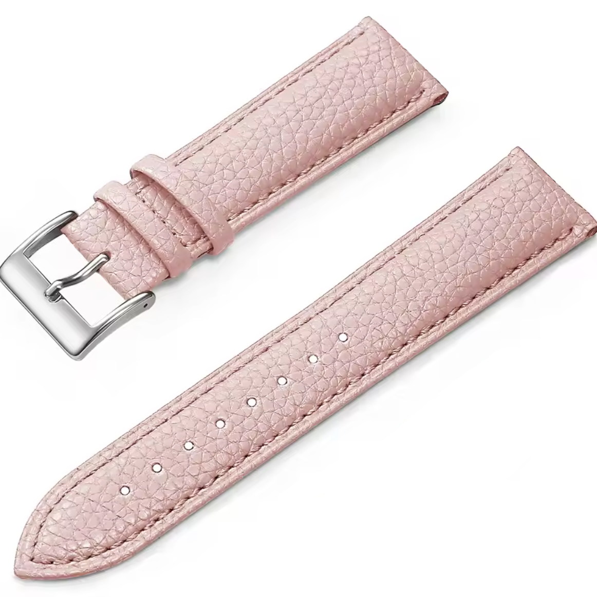Bracelet Montre Cuir Grain Rose