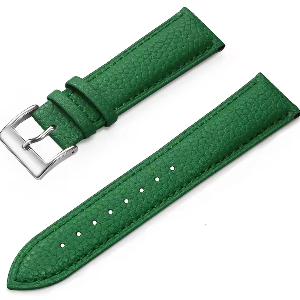 Bracelet Montre Cuir Grain Vert