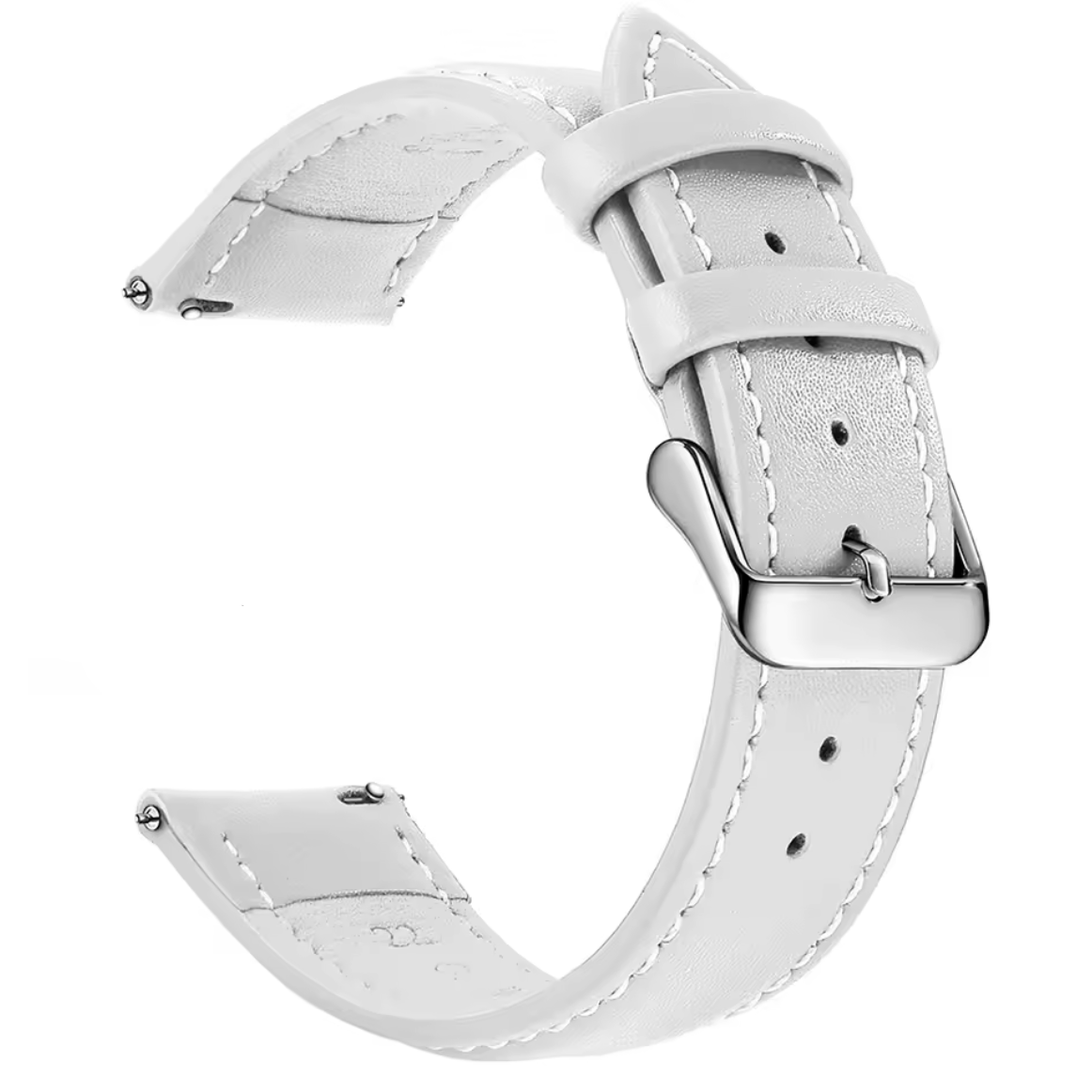Bracelet Montre Cuir Lisse Blanc