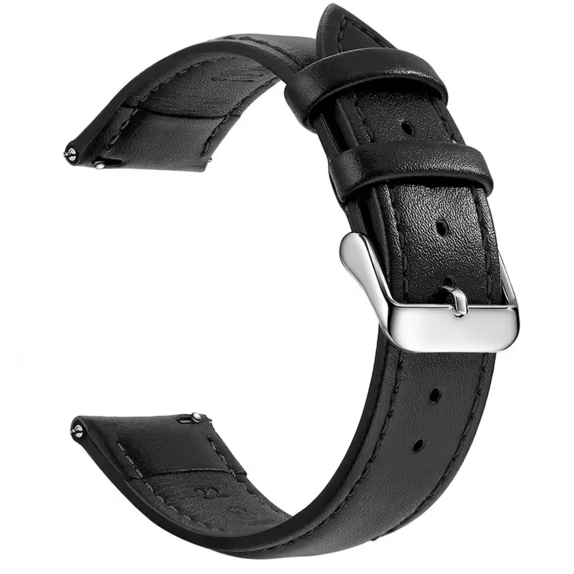 Bracelet Montre Cuir Lisse Noir