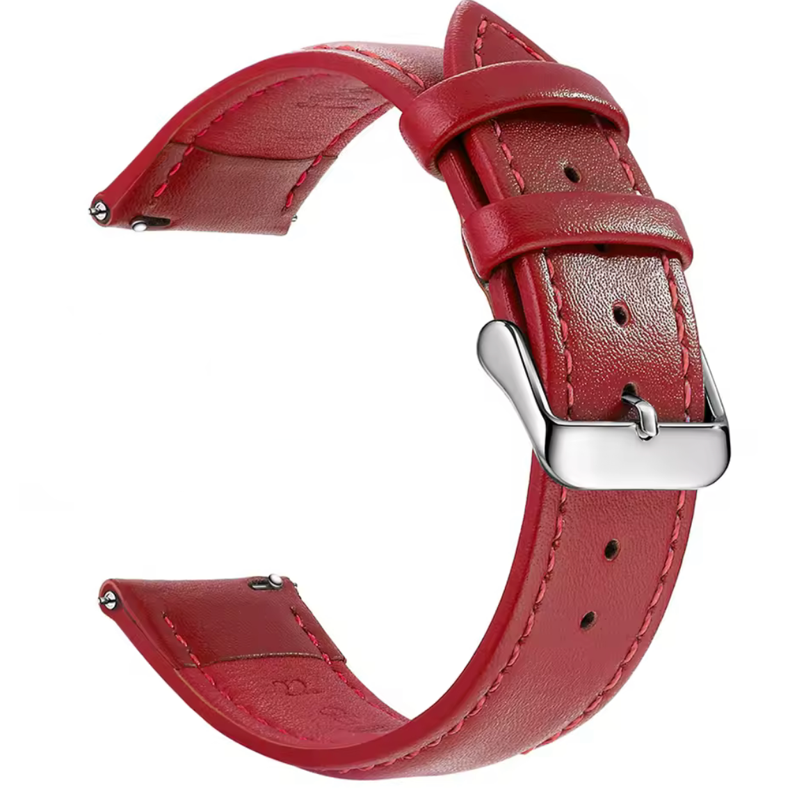 Bracelet Montre Cuir Lisse Rouge