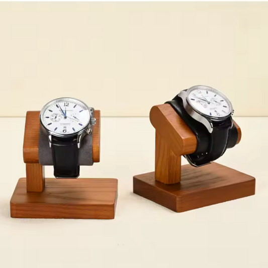 Présentoir Bois pour 1 Montre avec Support - Gris, Beige ou Noir
