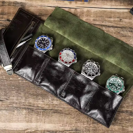Étui de voyage en cuir véritable - 4 emplacements