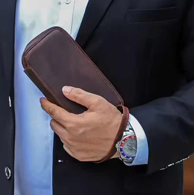 Étui de voyage en cuir véritable – 2, 4, 6 ou 8 montres