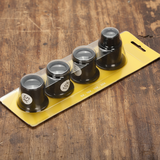 Set de 4 loupes Horlogères – 5x / 10x / 15x / 20x
