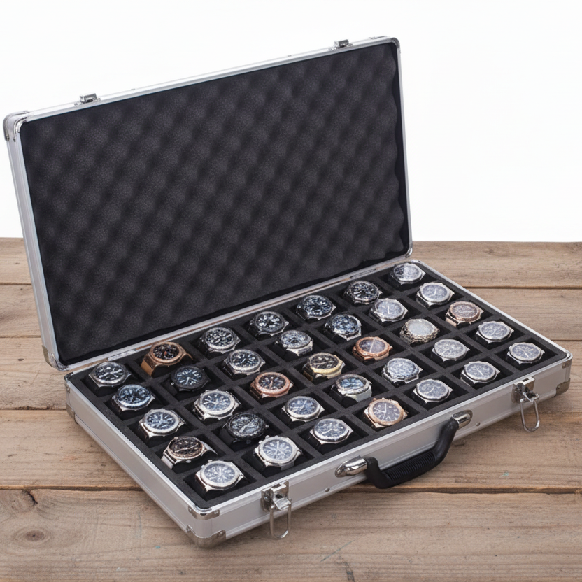 Valise Coffret 35 Montres - Aluminium