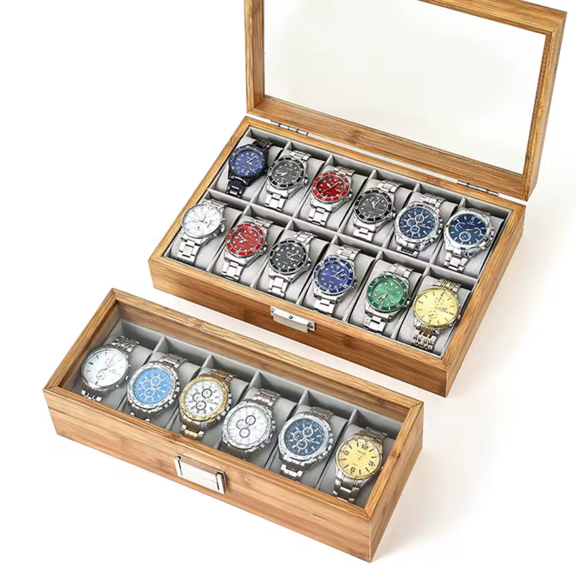 Coffret Montre Bambou Ouvert
