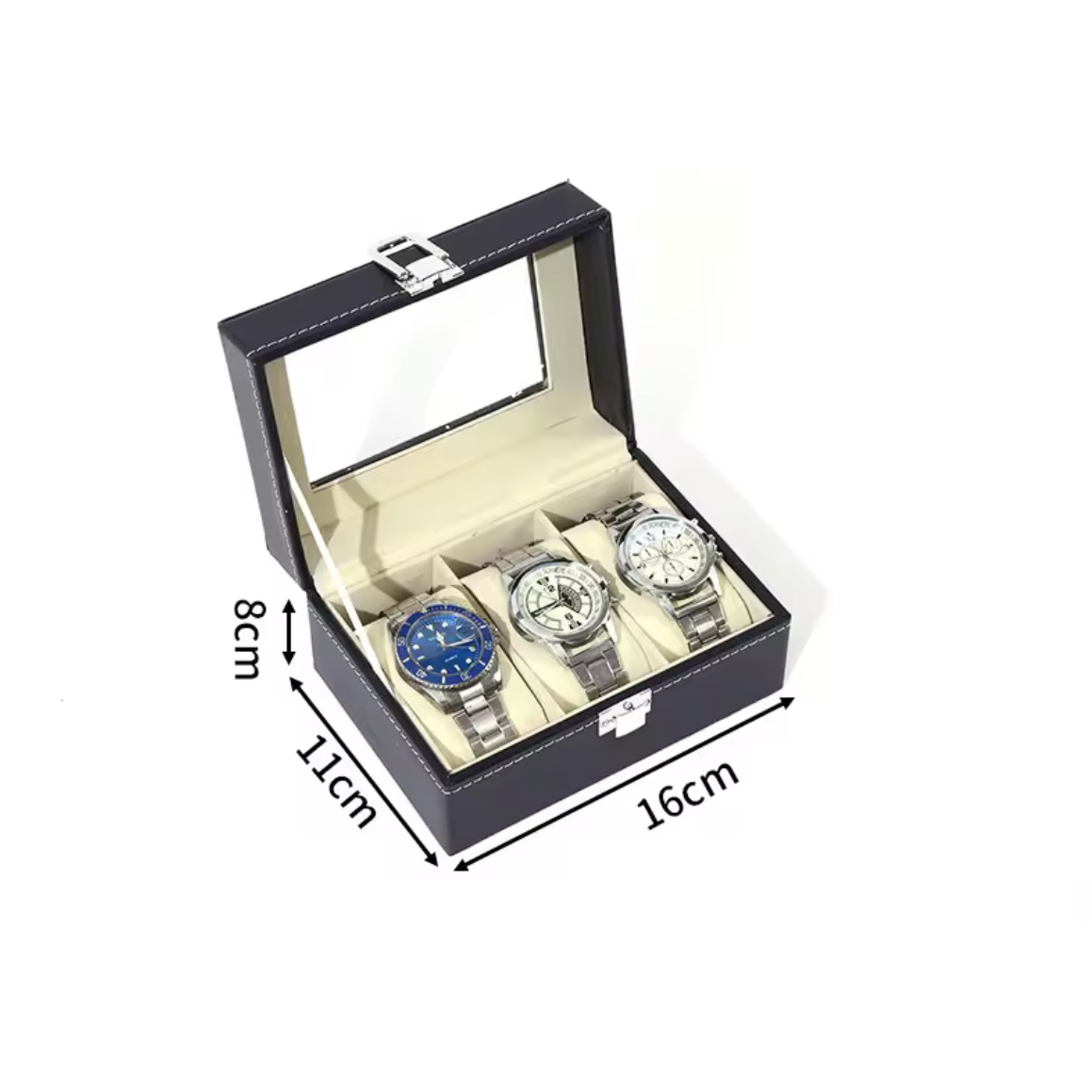 Coffret Montre Cuir Noir 3
