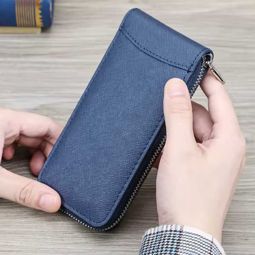 Étui de voyage zippé en cuir - 6 couleurs