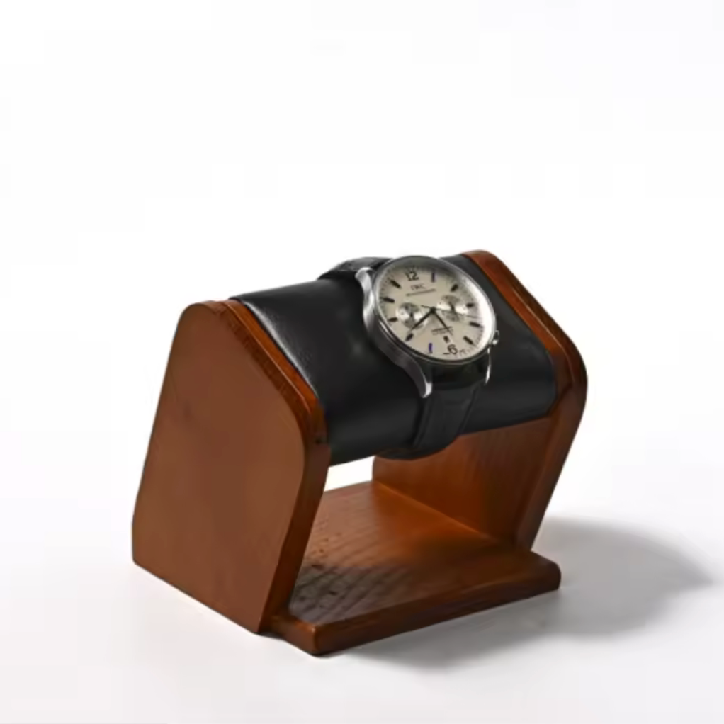 Présentoir Bois Massif pour 1 Montre – Gris, Beige ou Noir