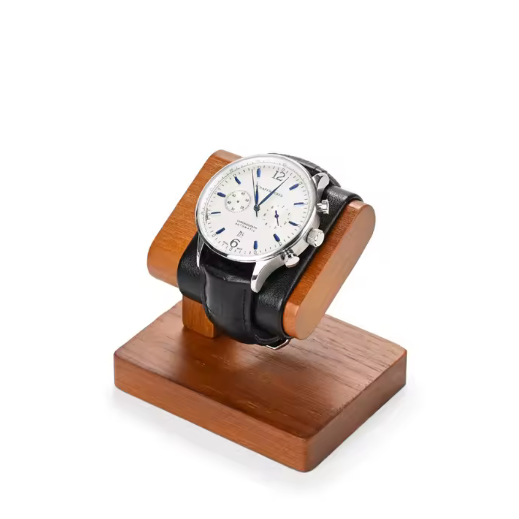 Présentoir Bois pour 1 Montre avec Support - Gris, Beige ou Noir