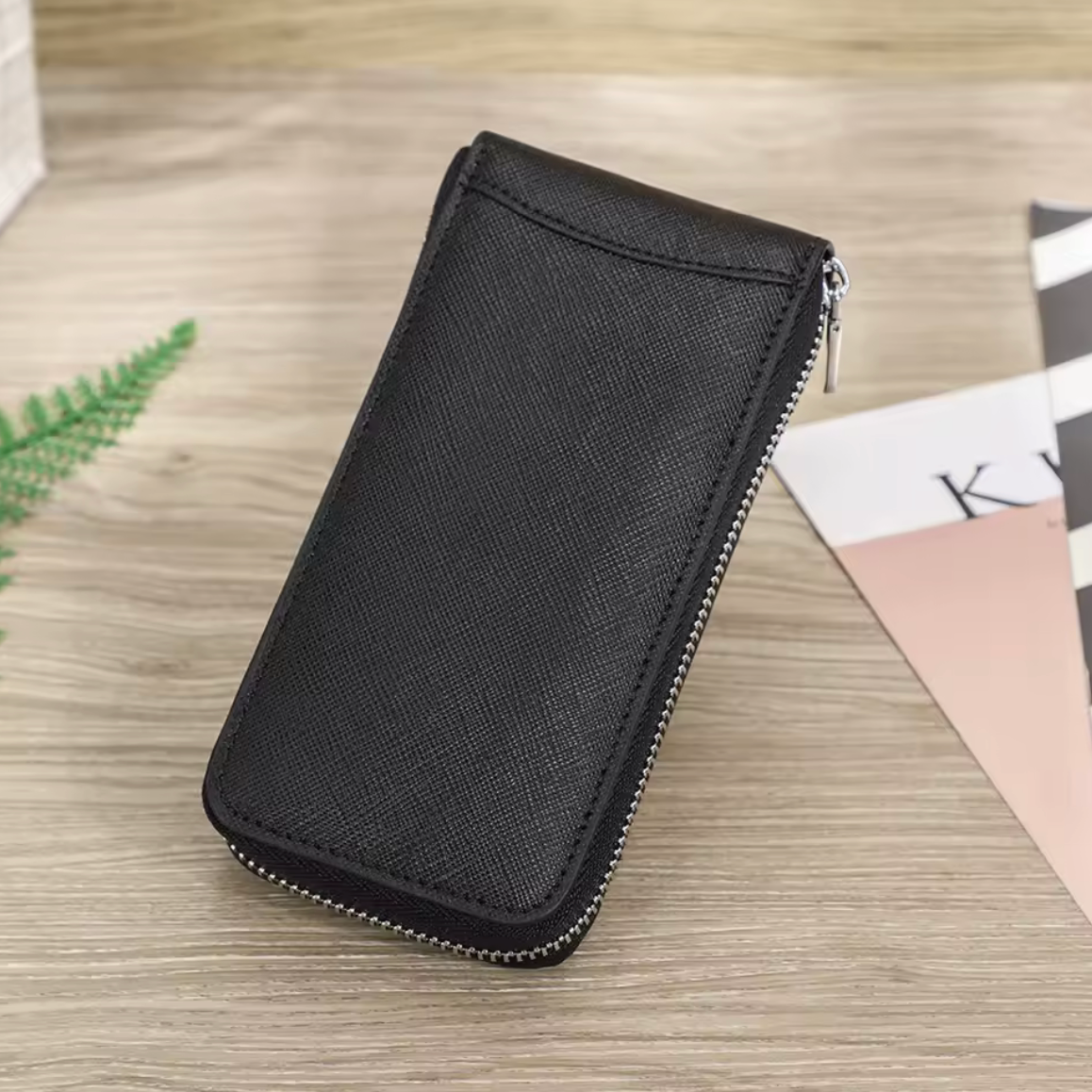 Étui de voyage zippé en cuir - 6 couleurs