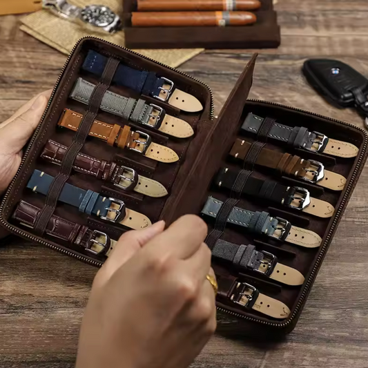 Étui zippé pour bracelets de montre – 12 emplacements