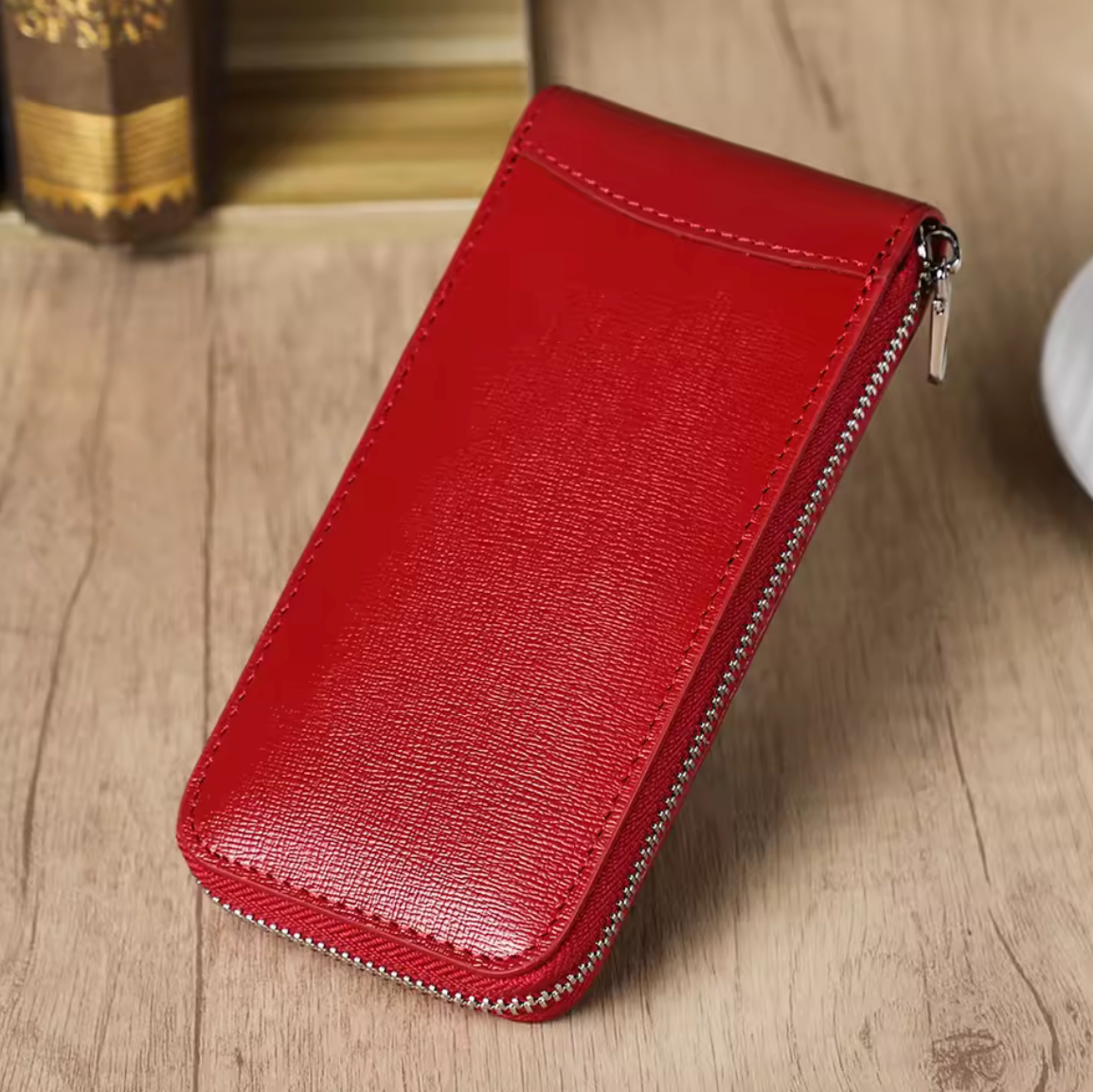 Étui de voyage zippé en cuir - 6 couleurs